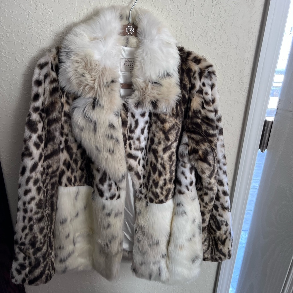 Faux fur jacket cheetah/animal print